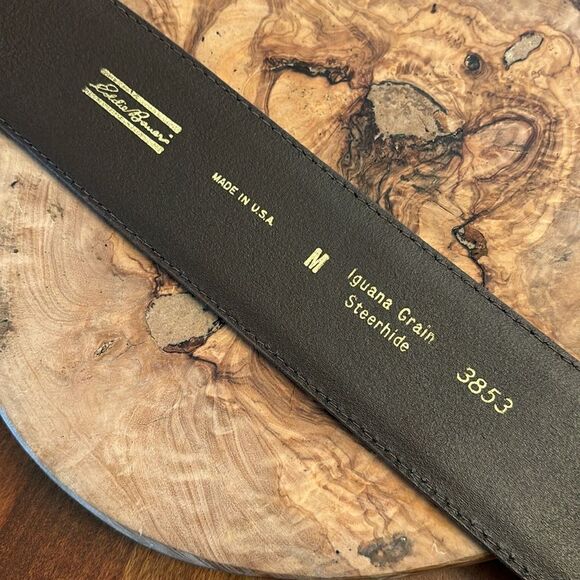 Eddie Bauer Embossed Iguana Grain Steerhide Belt - M
